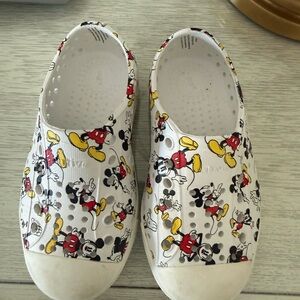 Native Kids Mickey Mouse Water Shoes - White, Red, Yellow